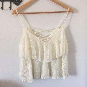 FREE PEOPLE Lacy white top
